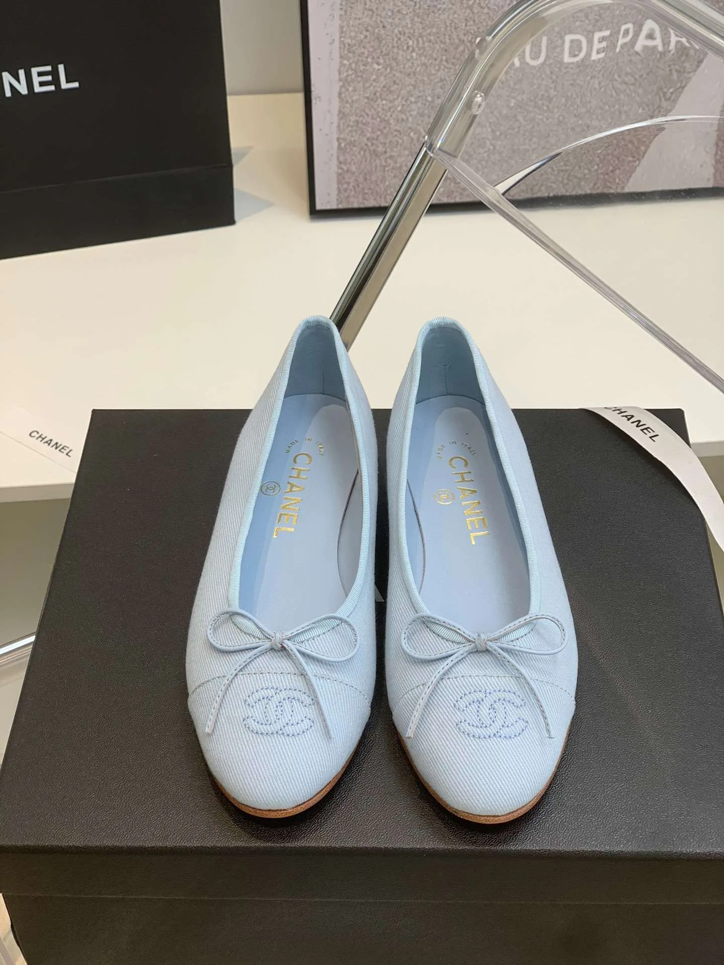 Chanel Ballet Flats Light Blue - Image 6