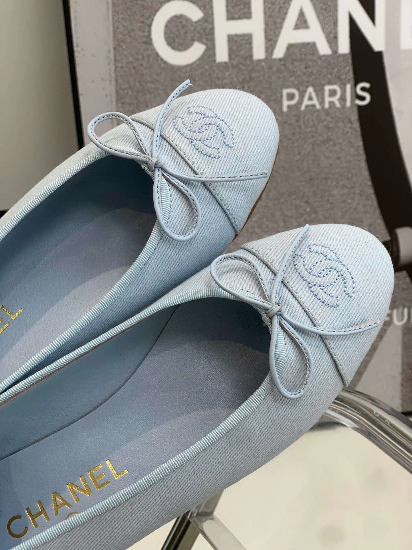 Chanel Ballet Flats Light Blue - Image 5
