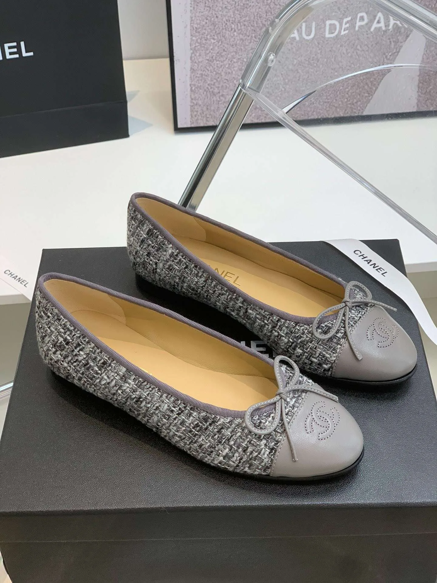 Chanel Ballet Flats Grey - Image 8