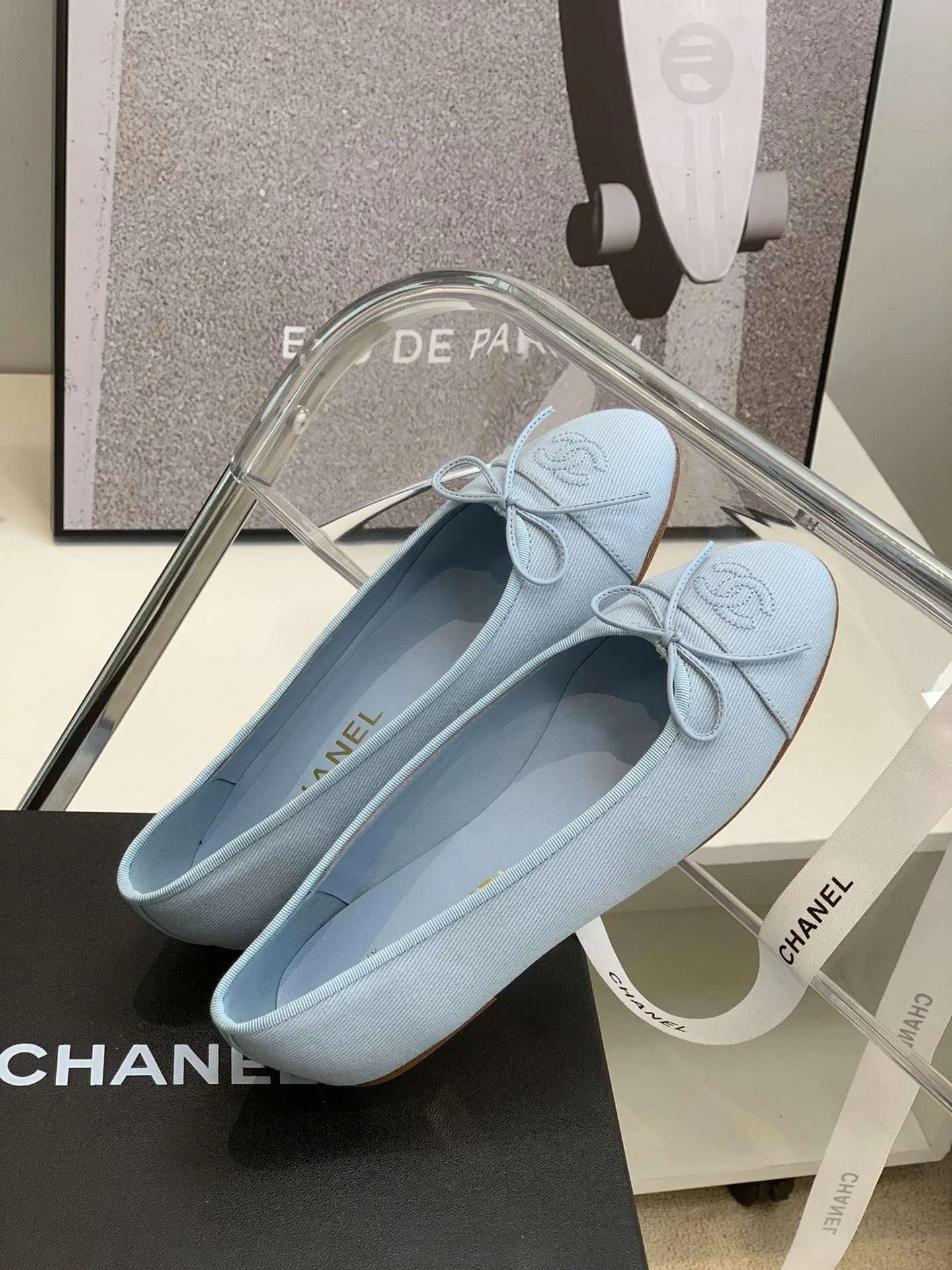 Chanel Ballet Flats Light Blue - Image 4
