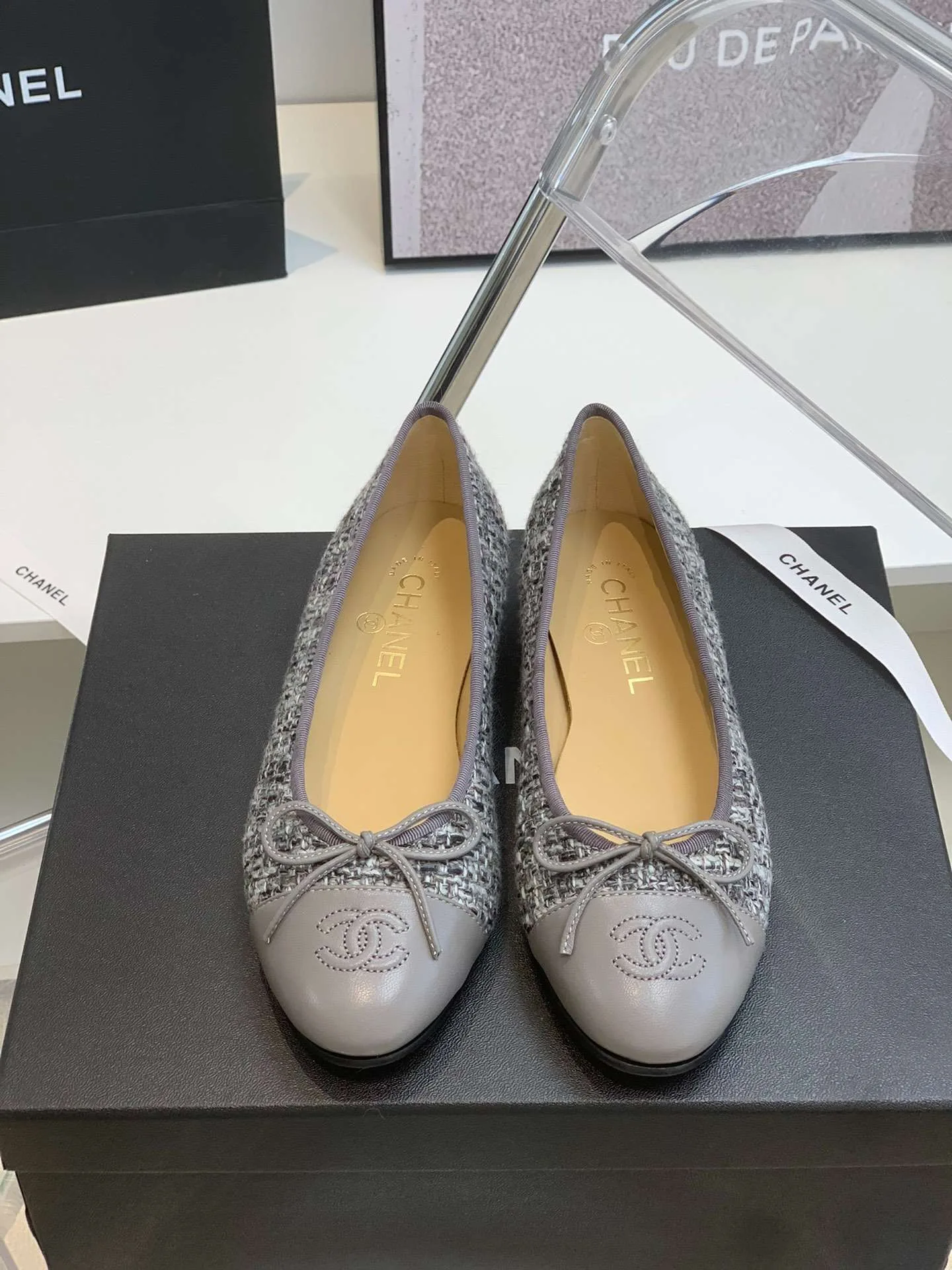 Chanel Ballet Flats Grey - Image 9