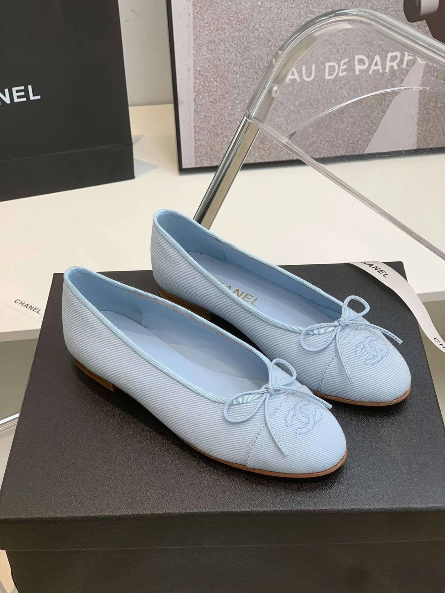 Chanel Ballet Flats Light Blue - Image 3