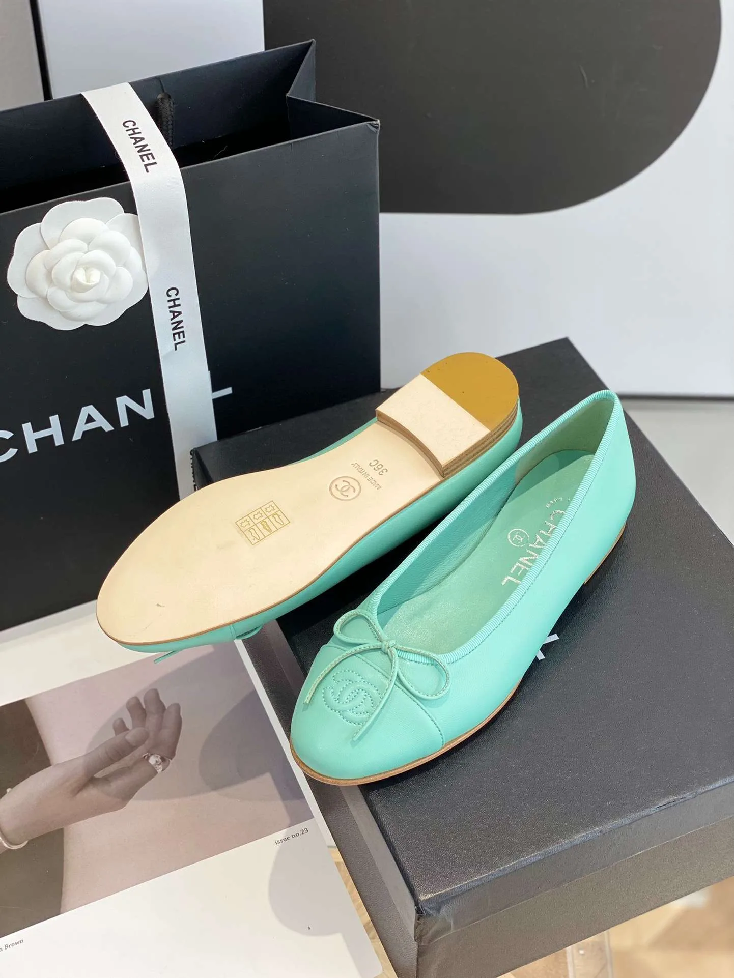 Chanel Ballet Flats Jade Green - Image 8