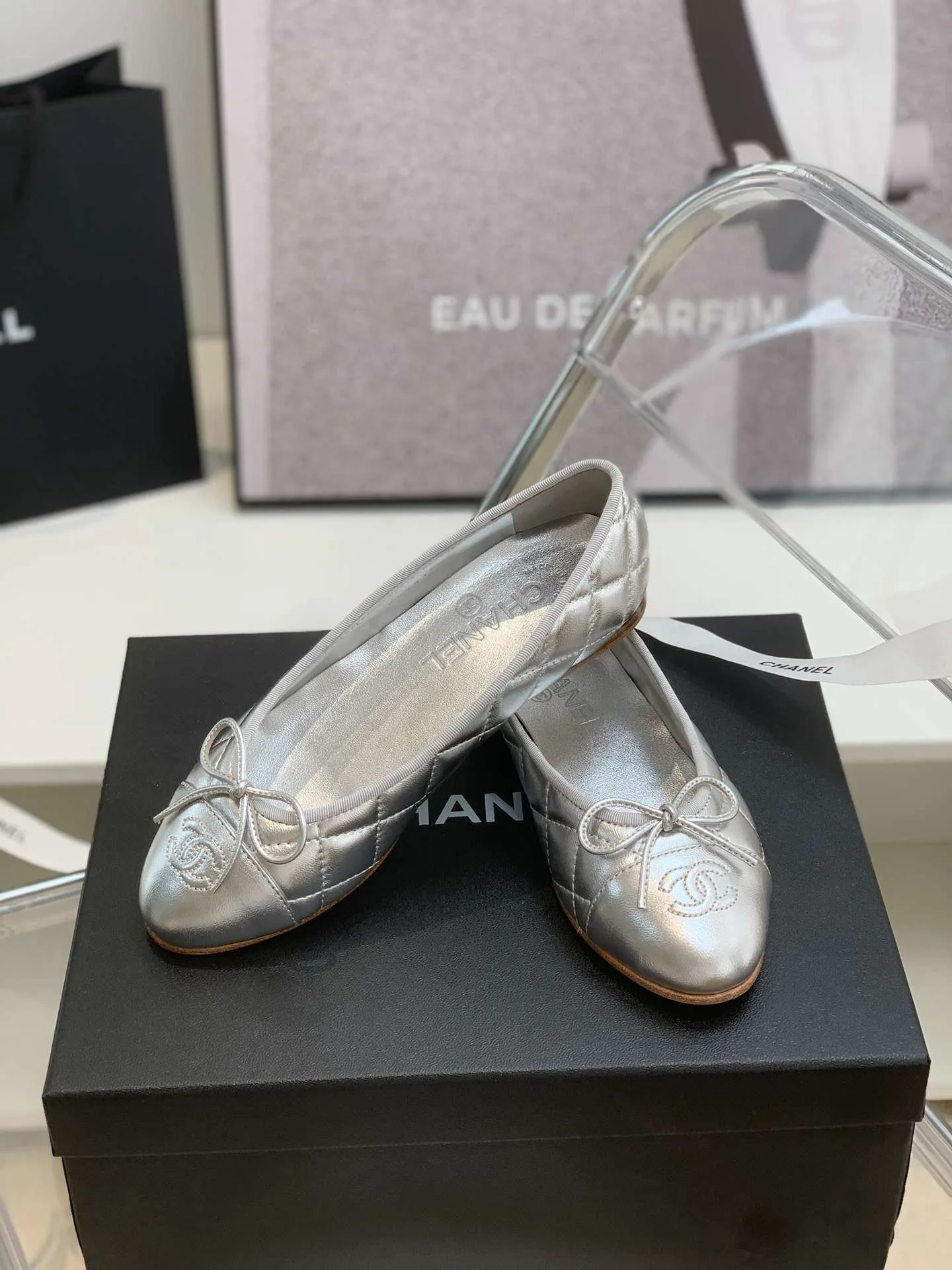 Chanel Ballet Flats Silver - Image 3