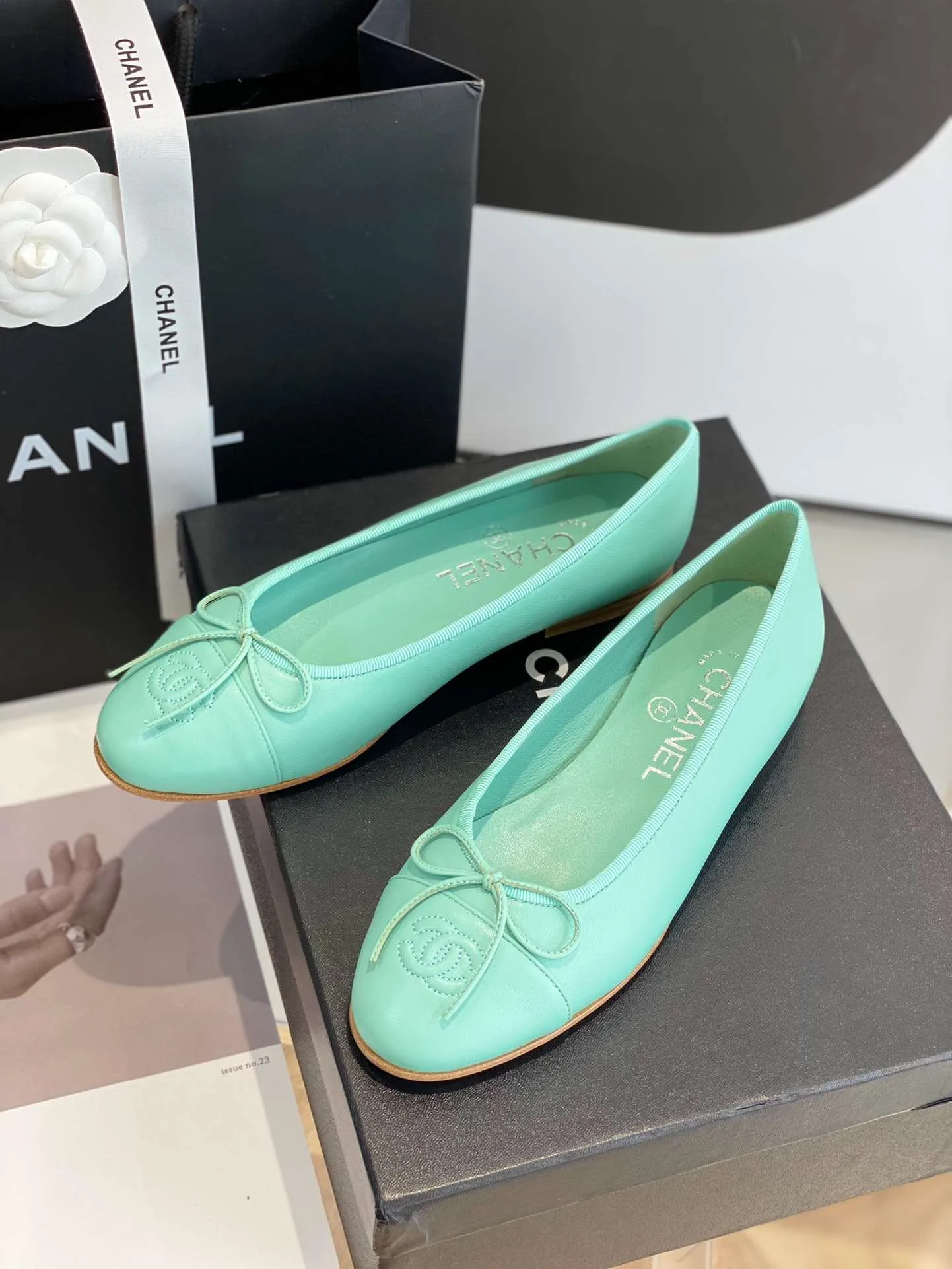 Chanel Ballet Flats Jade Green - Image 6