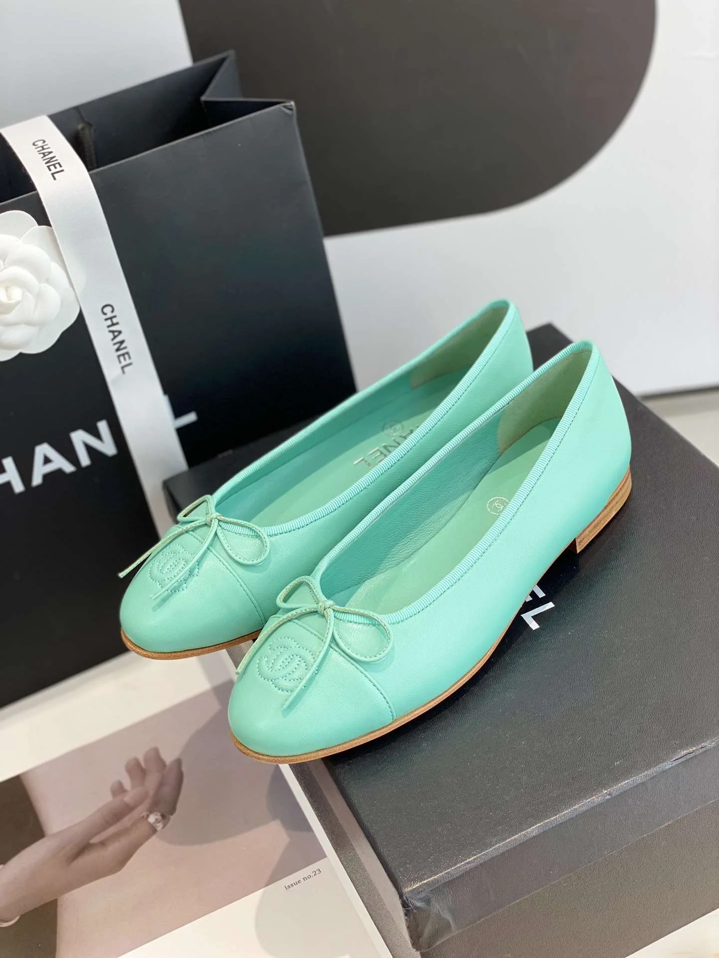 Chanel Ballet Flats Jade Green - Image 4