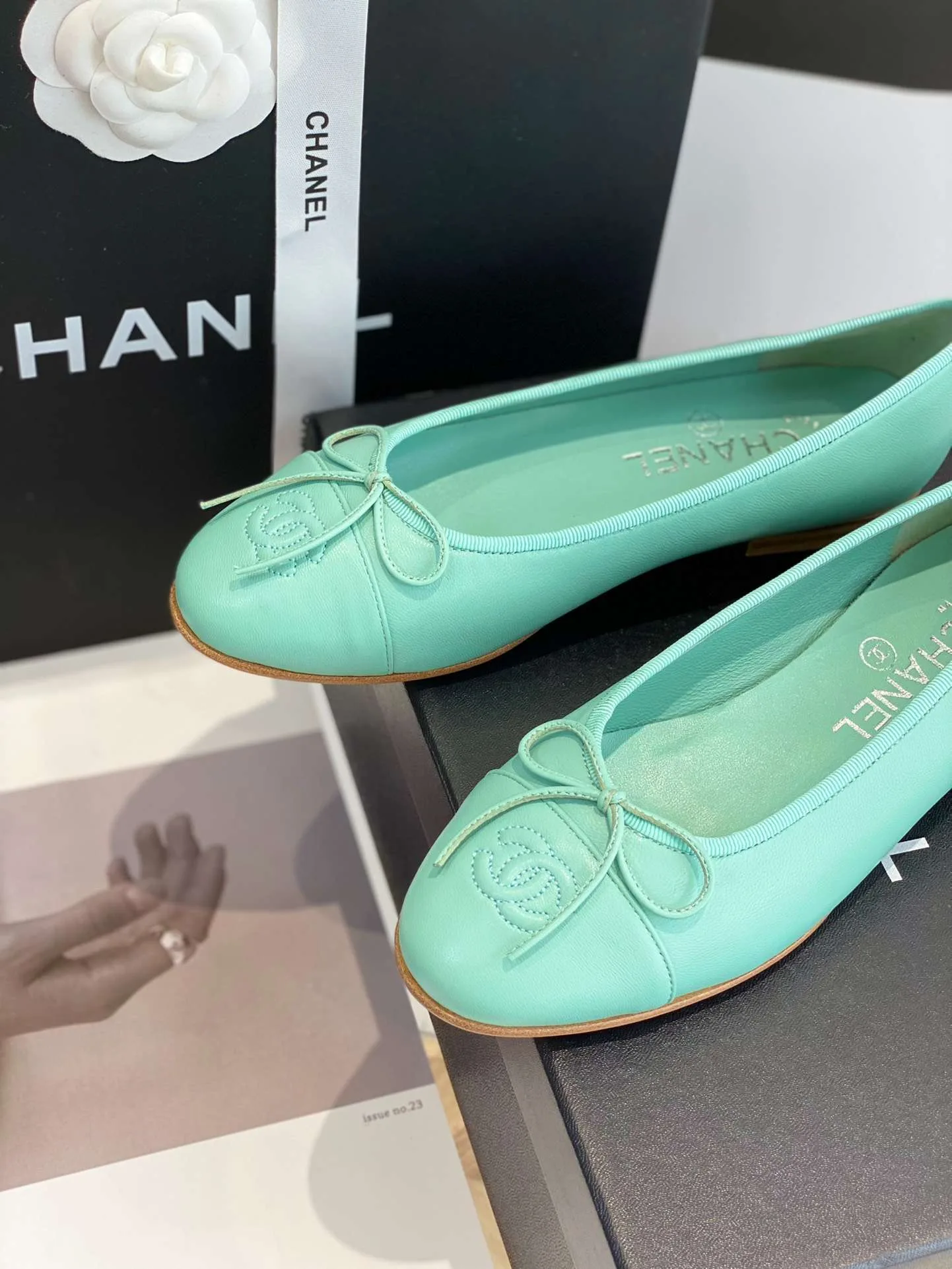 Chanel Ballet Flats Jade Green - Image 5