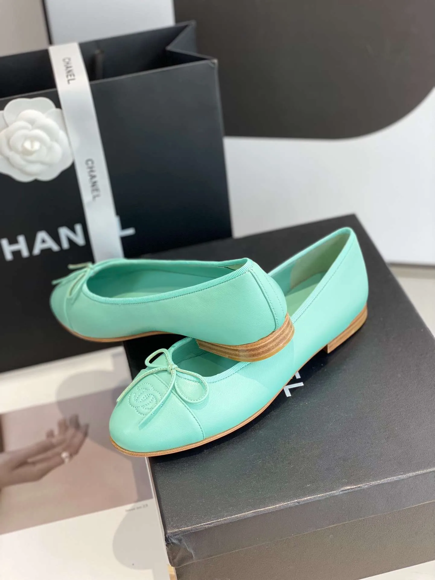Chanel Ballet Flats Jade Green - Image 3