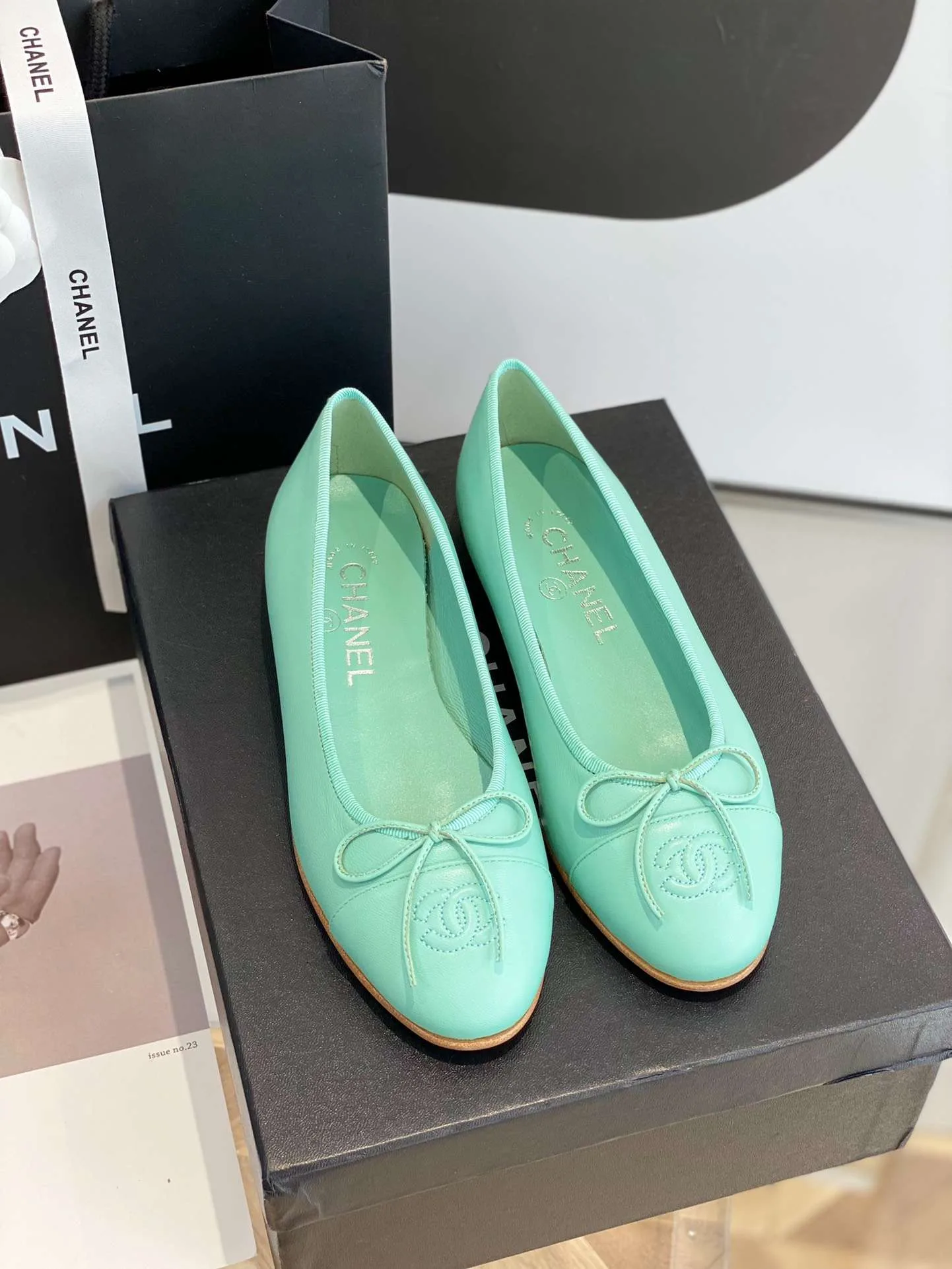 Alternative view of Chanel Ballet Flats Jade Green