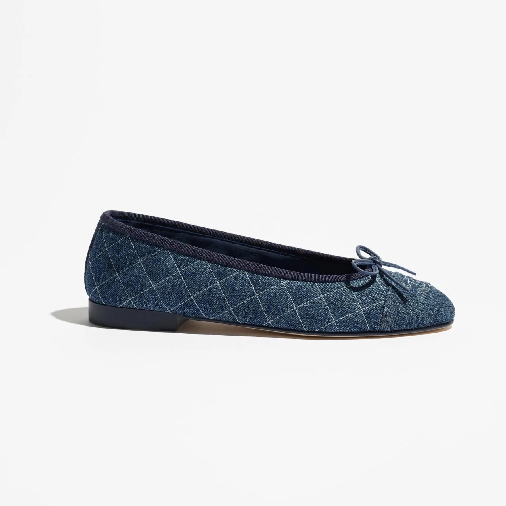 Alternative view of Chanel Ballet Flats Blue Denim --U7648