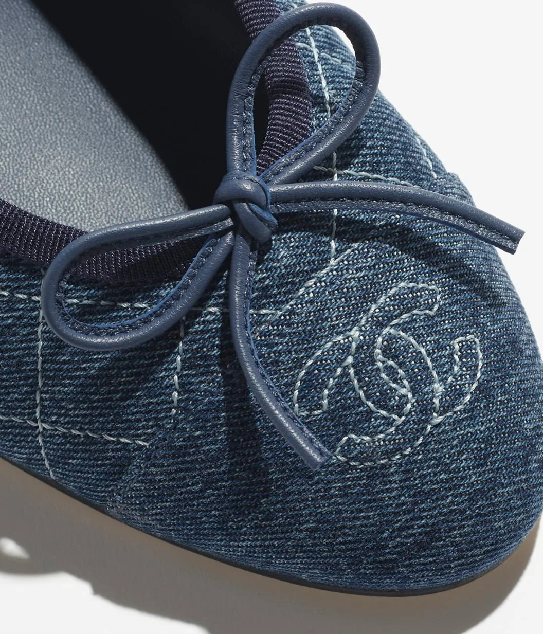 Chanel Ballet Flats Blue Denim --U7648 - Image 4