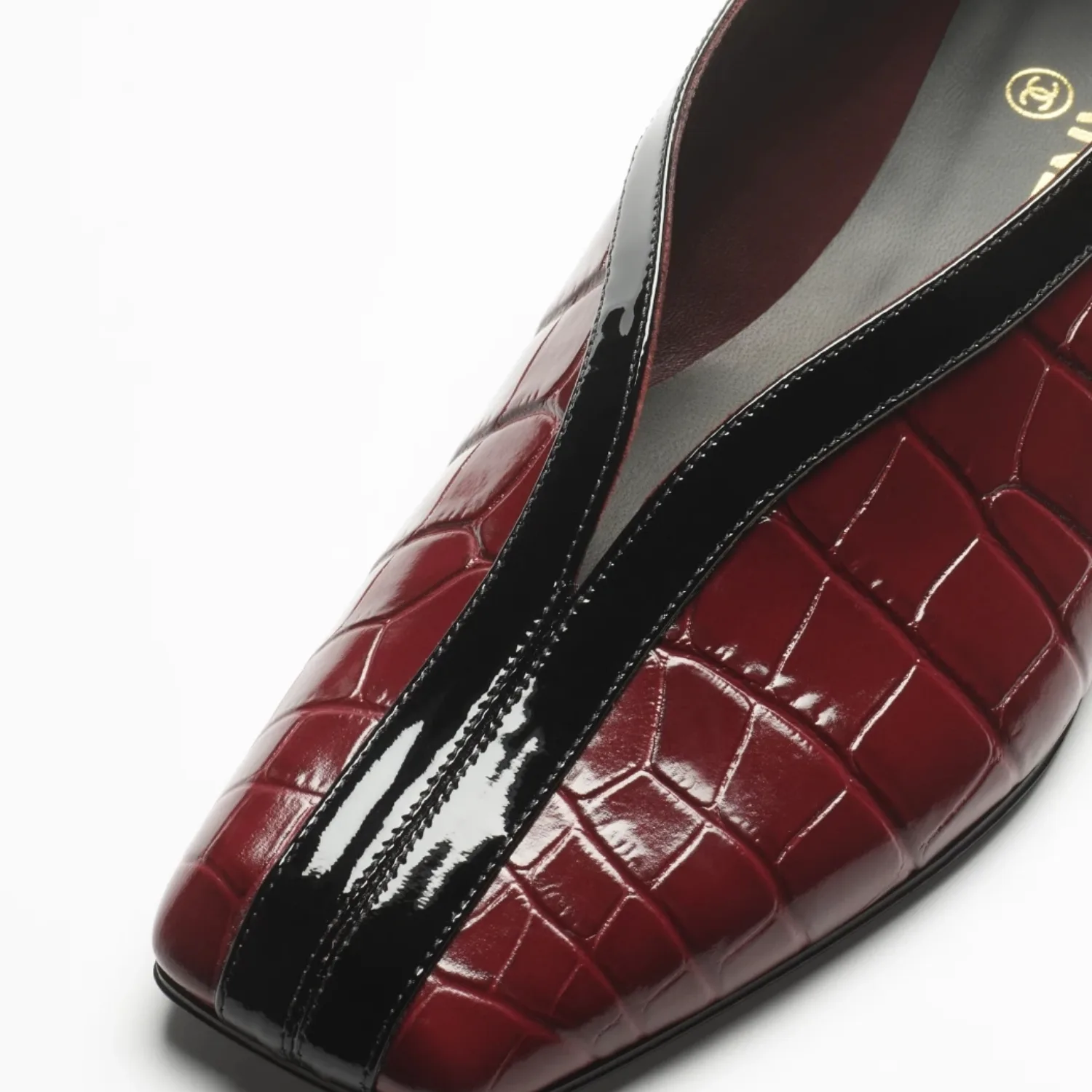 Chanel Ballet Flats Burgundy/ Black --U9719 - Image 4