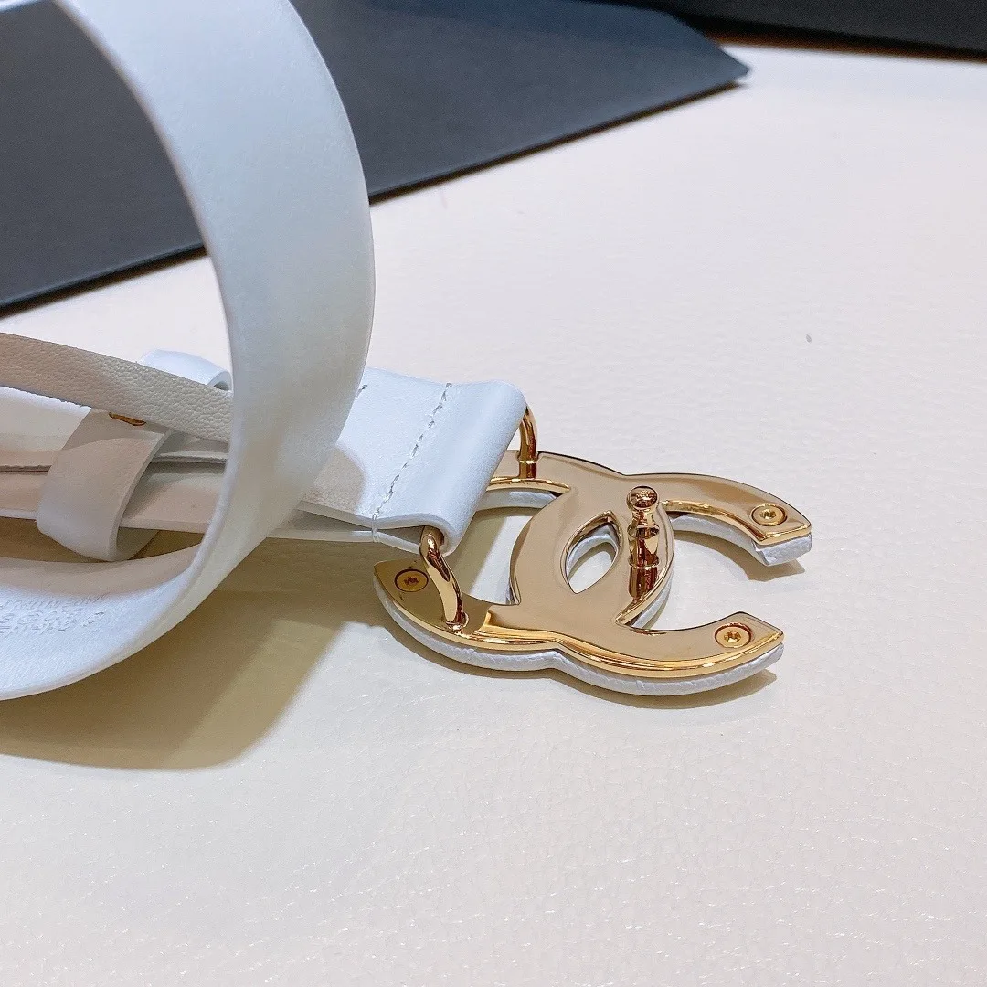 Chanel Belt With Double C Buckle White White-Toned Hardware Women - Image 4