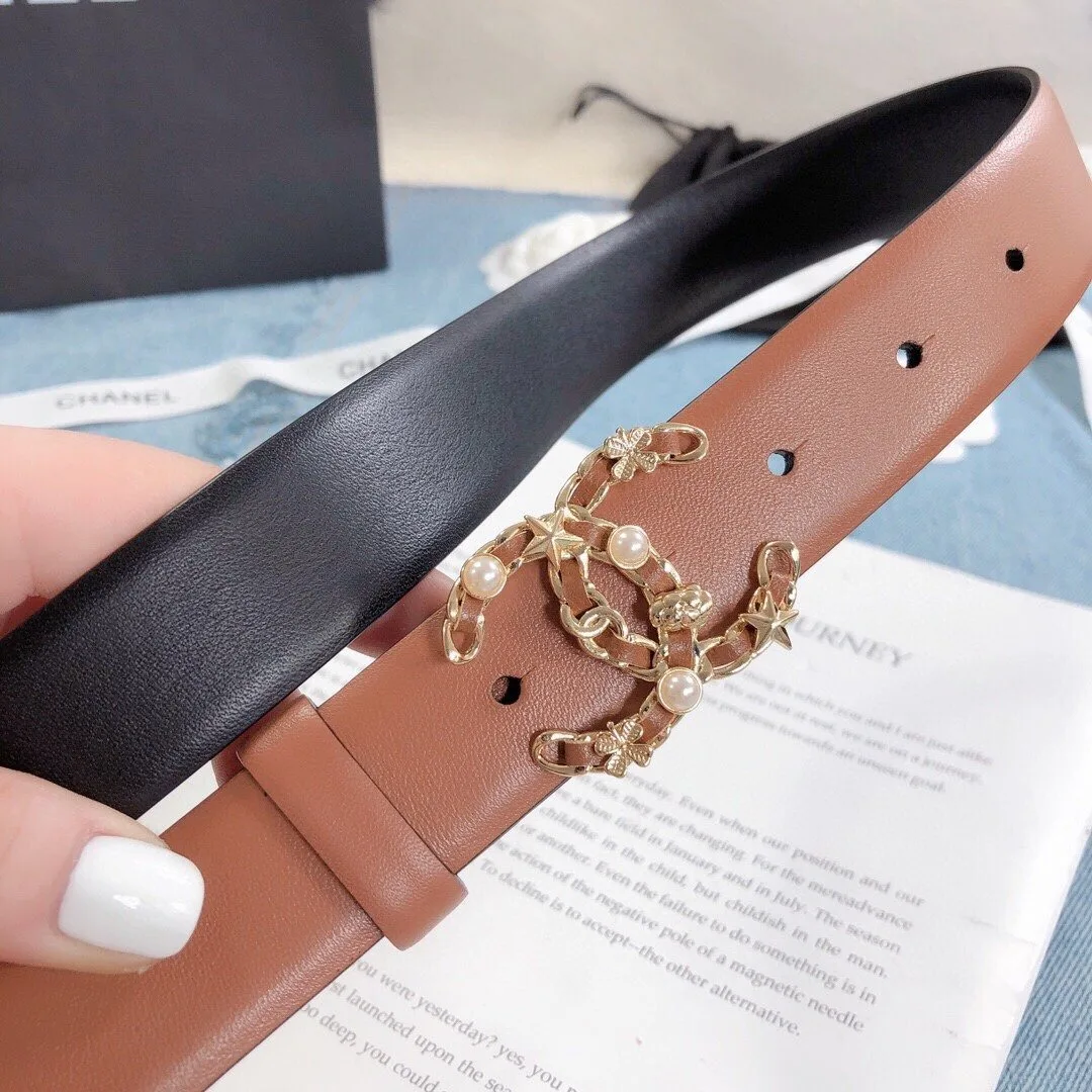 Chanel Belt With Double C Buckle Light Orange Gold Toned Hardware Women - Image 4
