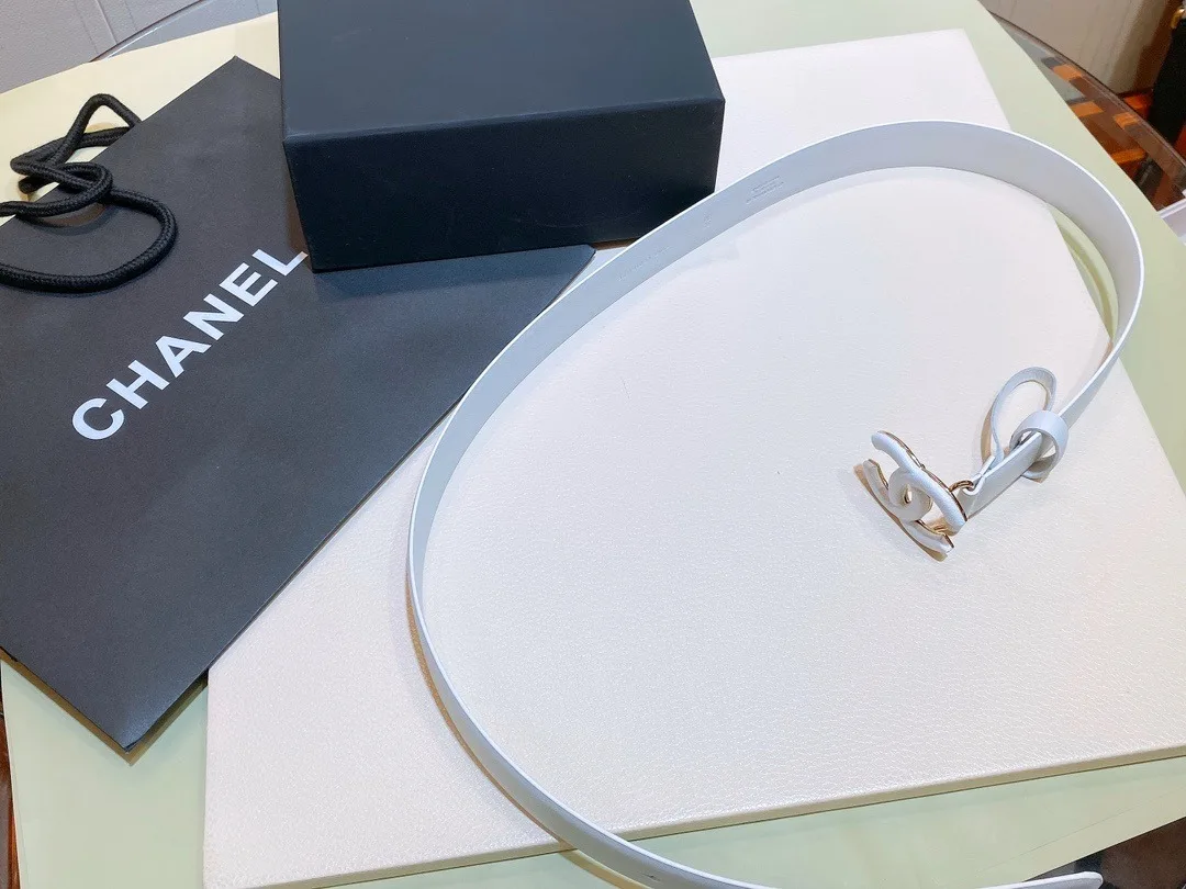 Chanel Belt With Double C Buckle White White-Toned Hardware Women - Image 6