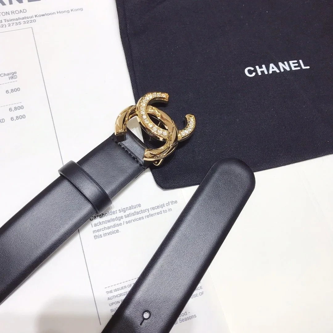 Chanel Belt With Double C Buckle Black With Gold Toned Hardware Women - Image 4