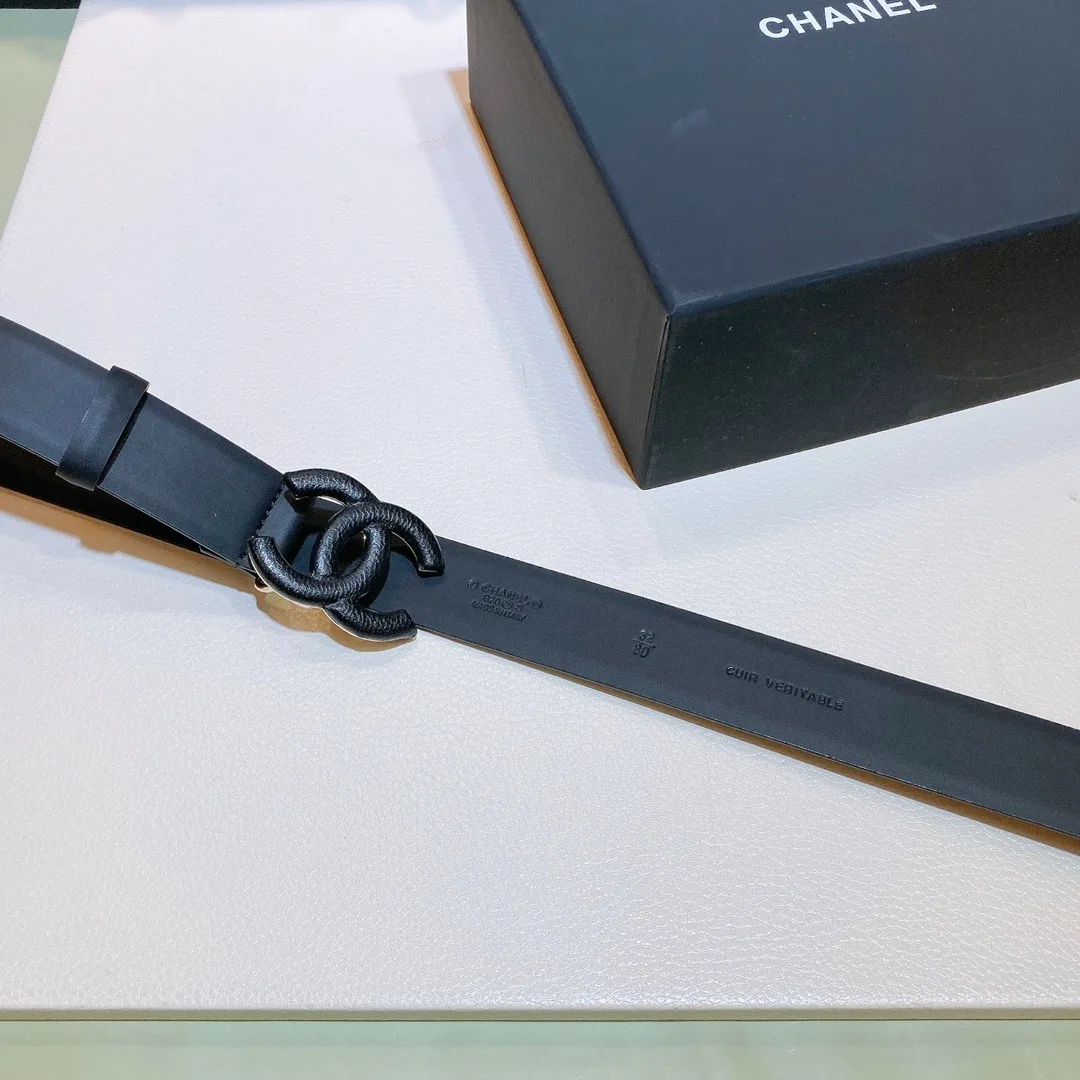 Alternative view of Chanel Belt With Double C Buckle Black Black-Toned Metal Women