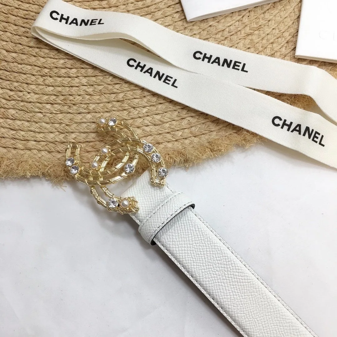 Chanel Belt With Double C Buckle White Gold Chanel Logo Hardware Women - Image 6