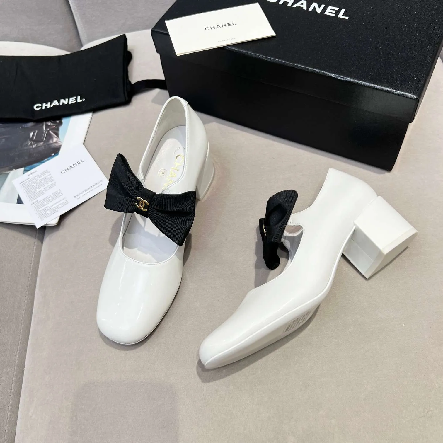 Chanel Bow Mary Jane White - Image 5