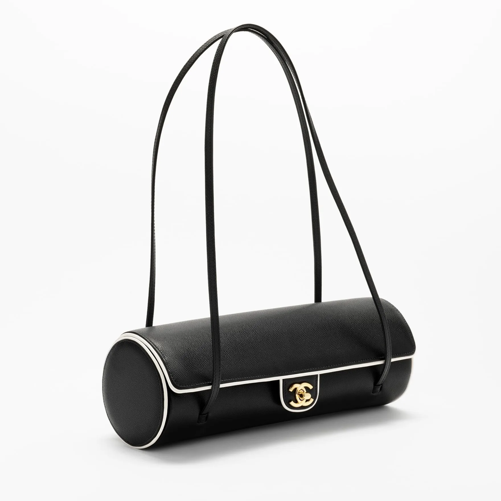 Chanel Bowling Large Shoulder Bag / Black/ White Gold Hardware - Image 3