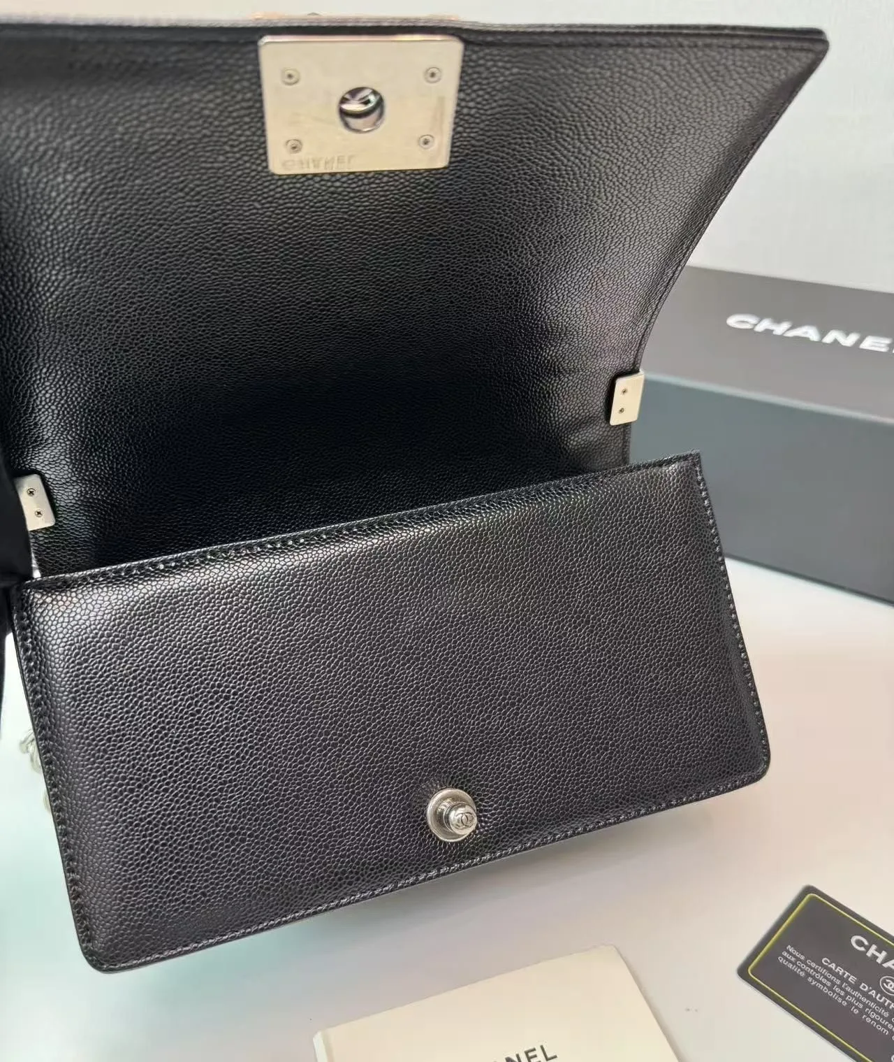 Chanel Boy Medium Crossbody Bag / Black Palladium Hardware - Image 6