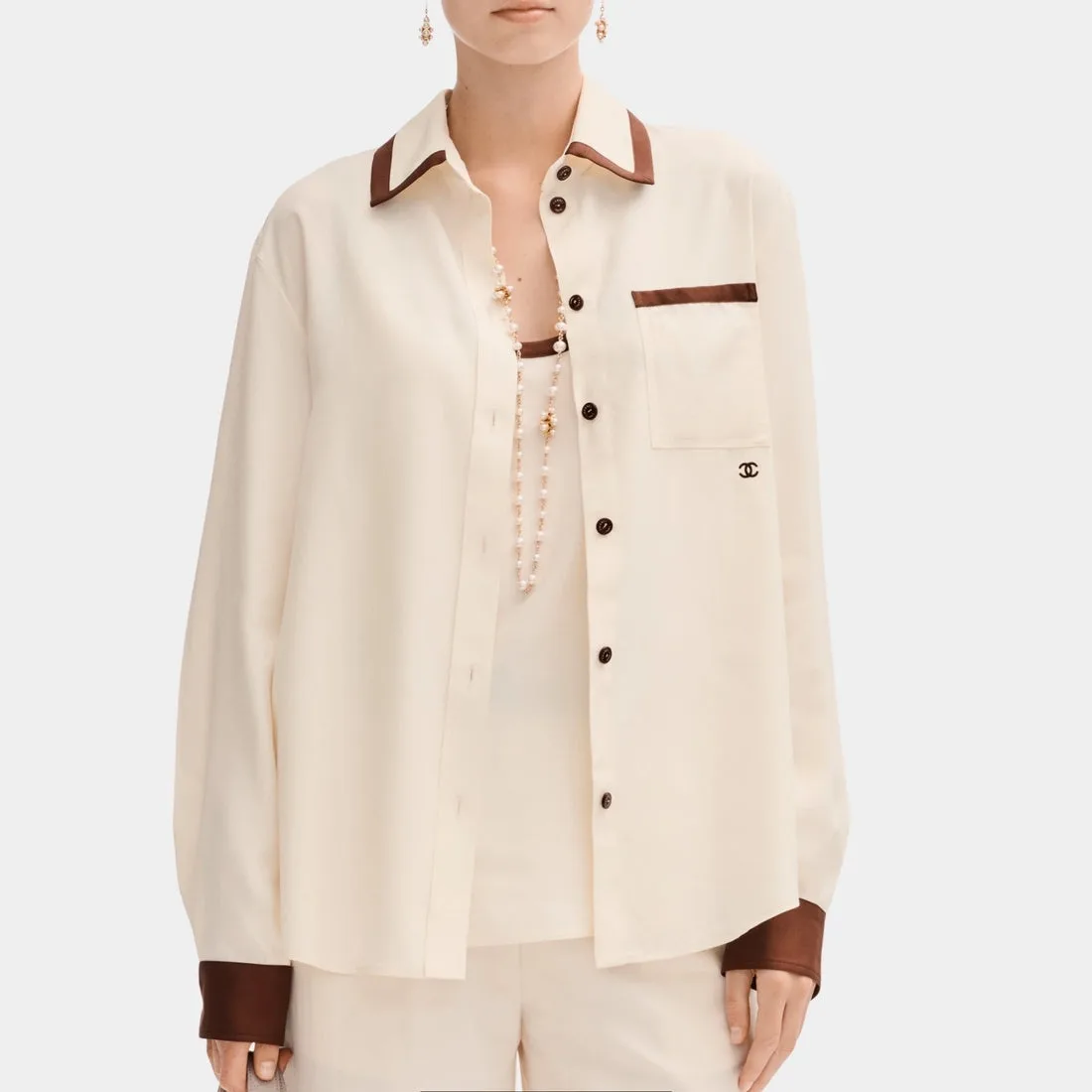 Chanel Button-Down Blouse White - Image 5