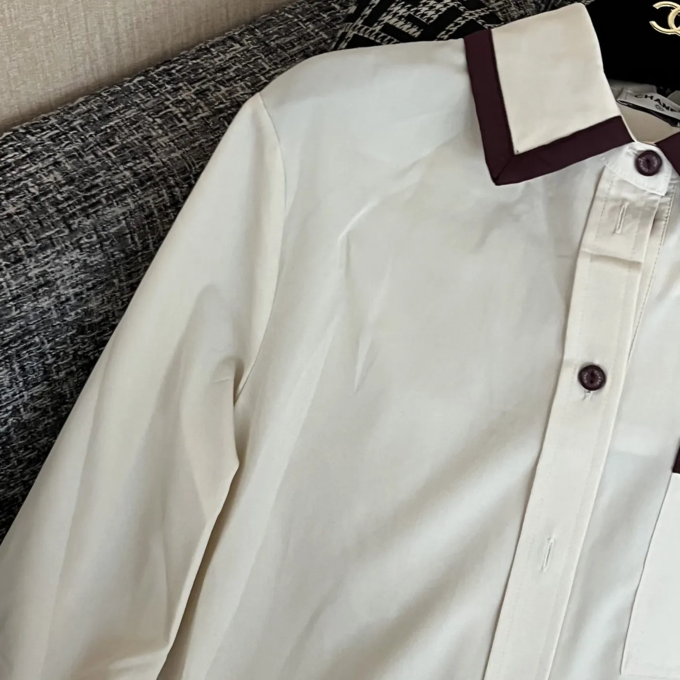 Chanel Button-Down Blouse White - Image 3