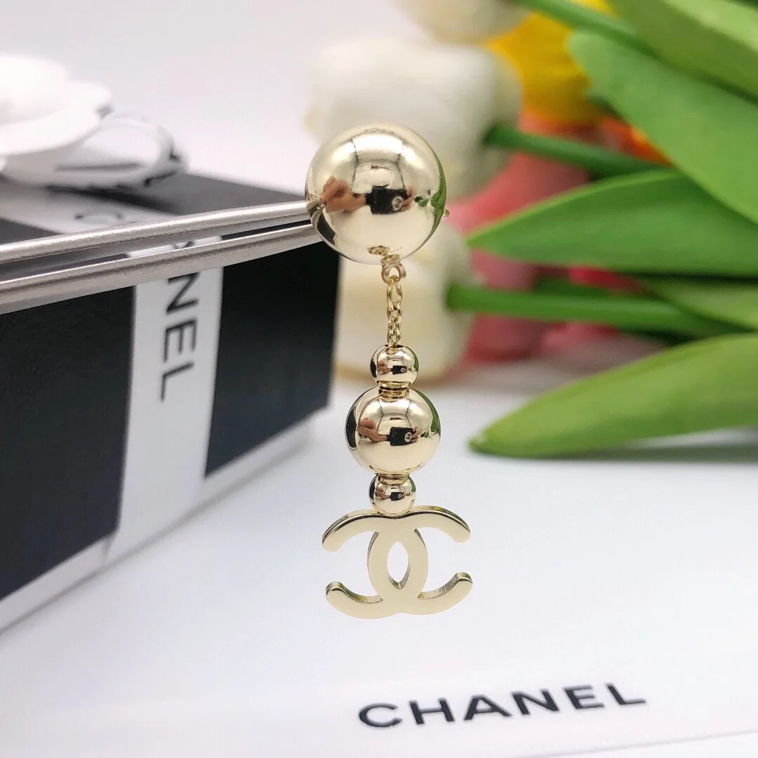 Alternative view of CC Ball Earrings Gold