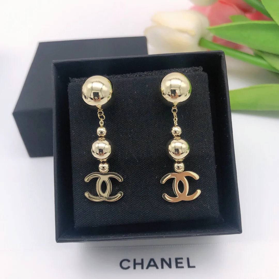 CC Ball Earrings Gold - Image 3