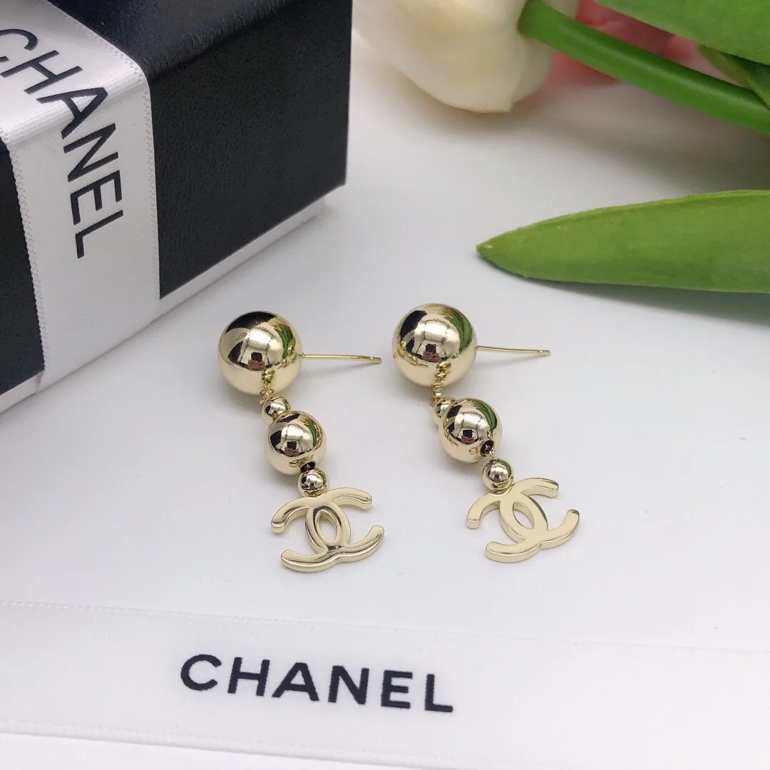 CC Ball Earrings Gold - Image 4