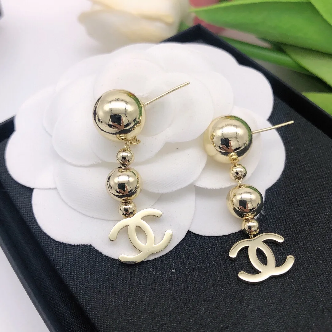 CC Ball Earrings Gold - Image 5