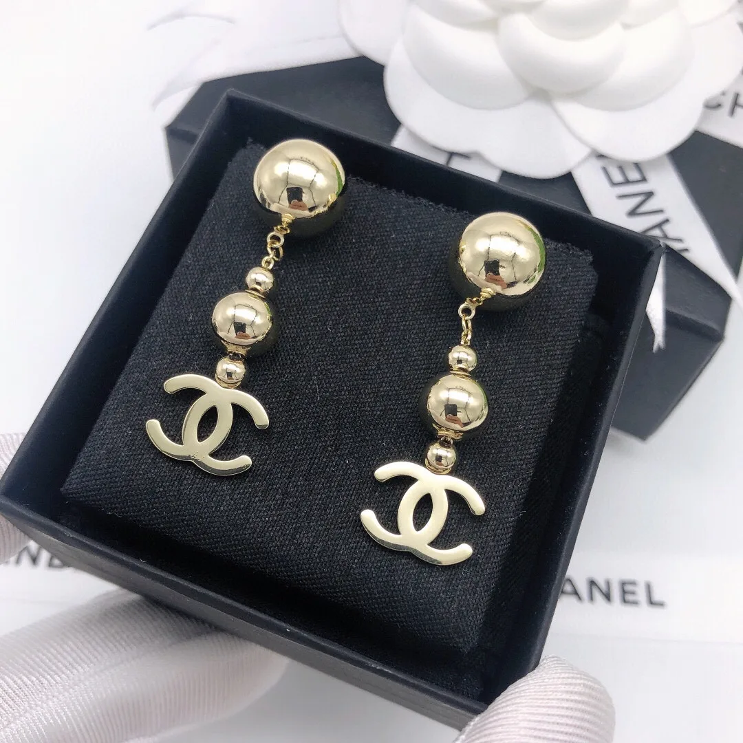 CC Ball Earrings Gold - Image 6