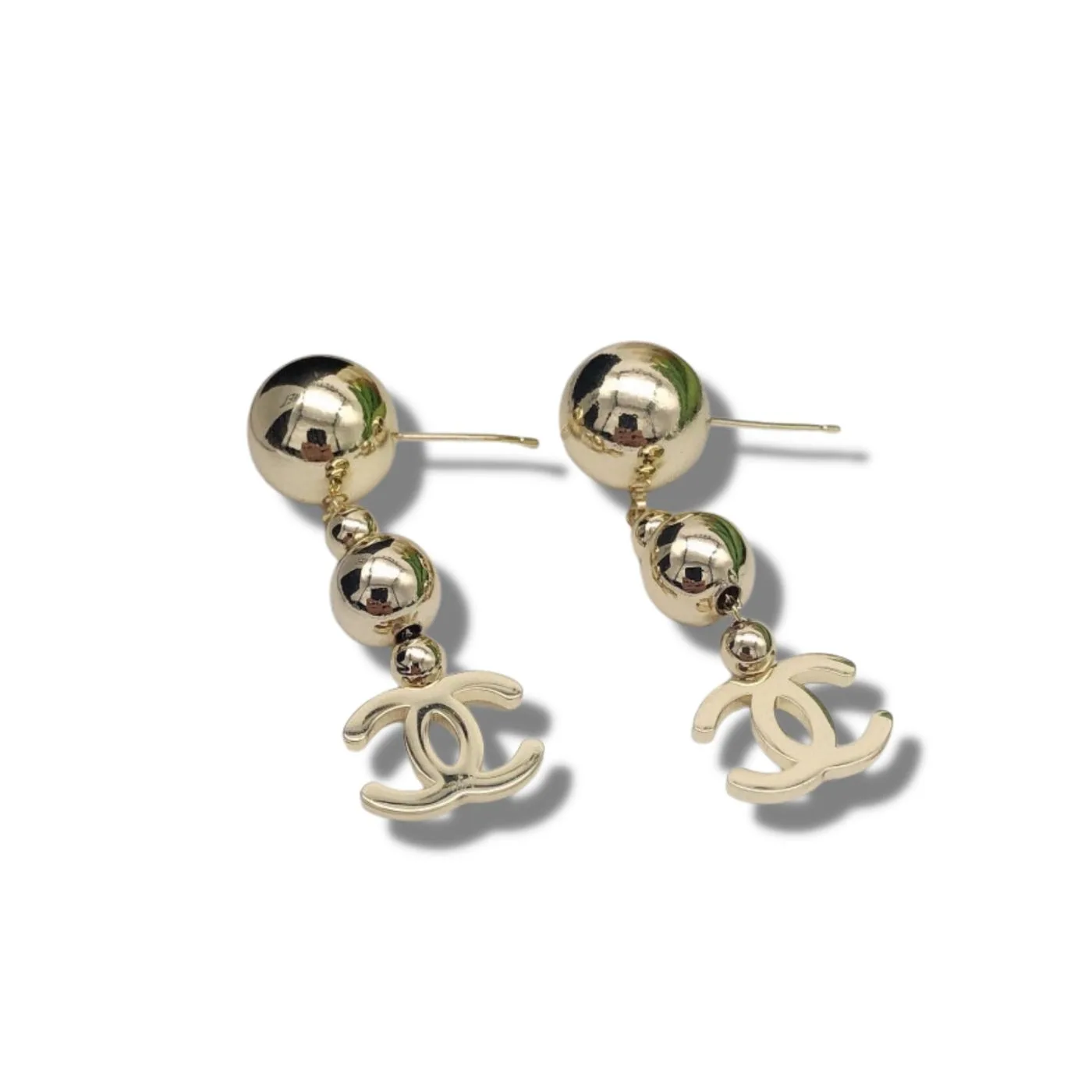 Chanel CC Ball Earrings