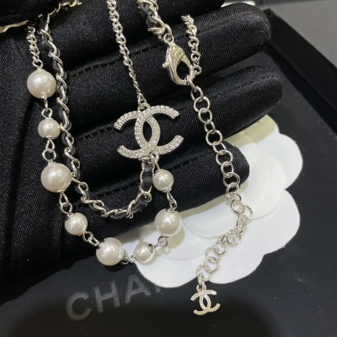 Alternative view of Chanel CC Double Layer Necklace White