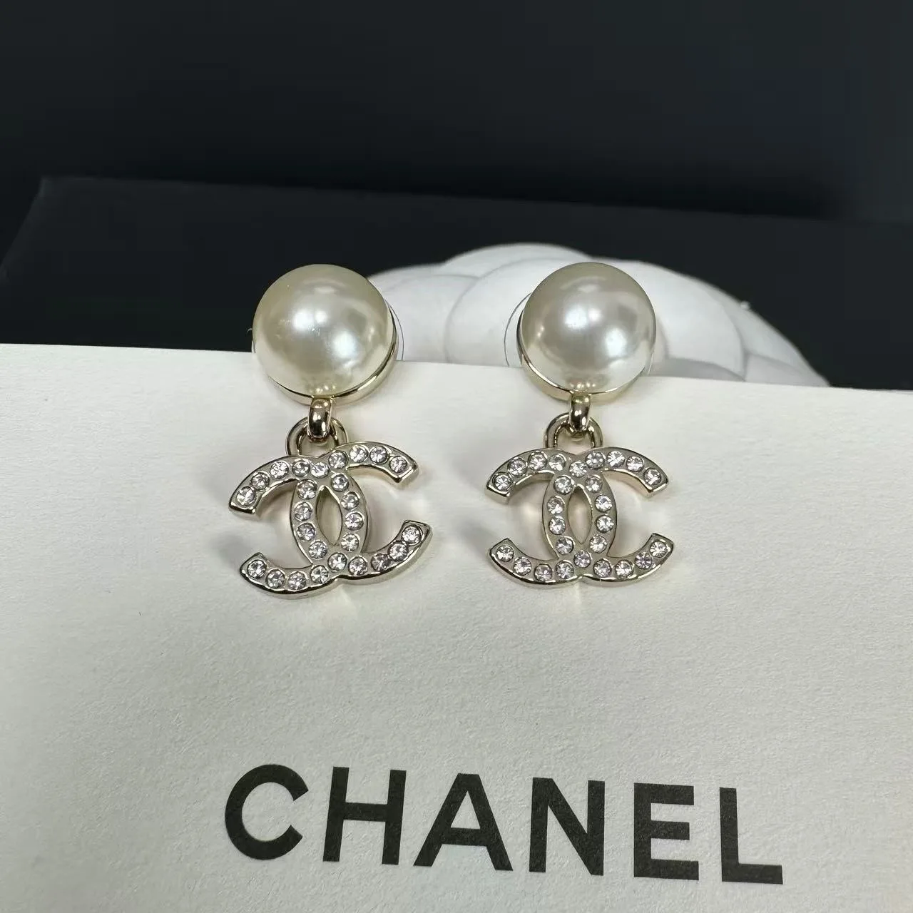 Alternative view of Chanel CC Earrings Gold Hardware