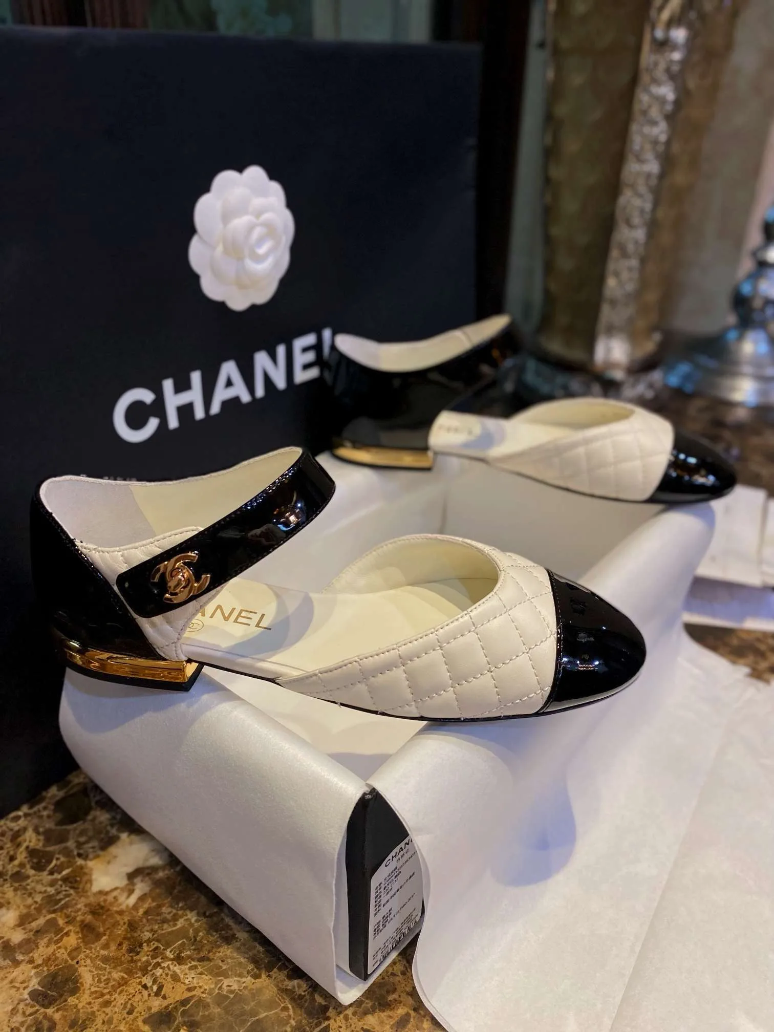 Alternative view of Chanel Mary Jane Flats White