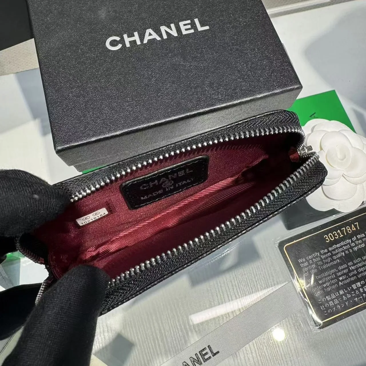Chanel CO-CO Classic Card Holder / Gold Hardware Black - Image 5