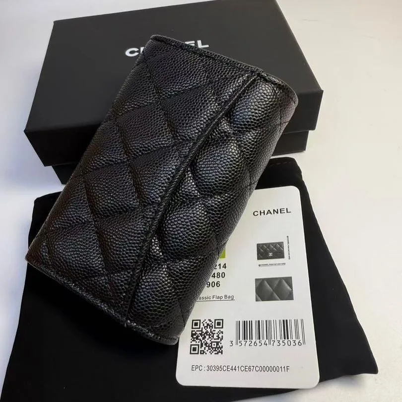 Chanel CO-CO Classic Card Holder Black Gold Hardware / - Image 7