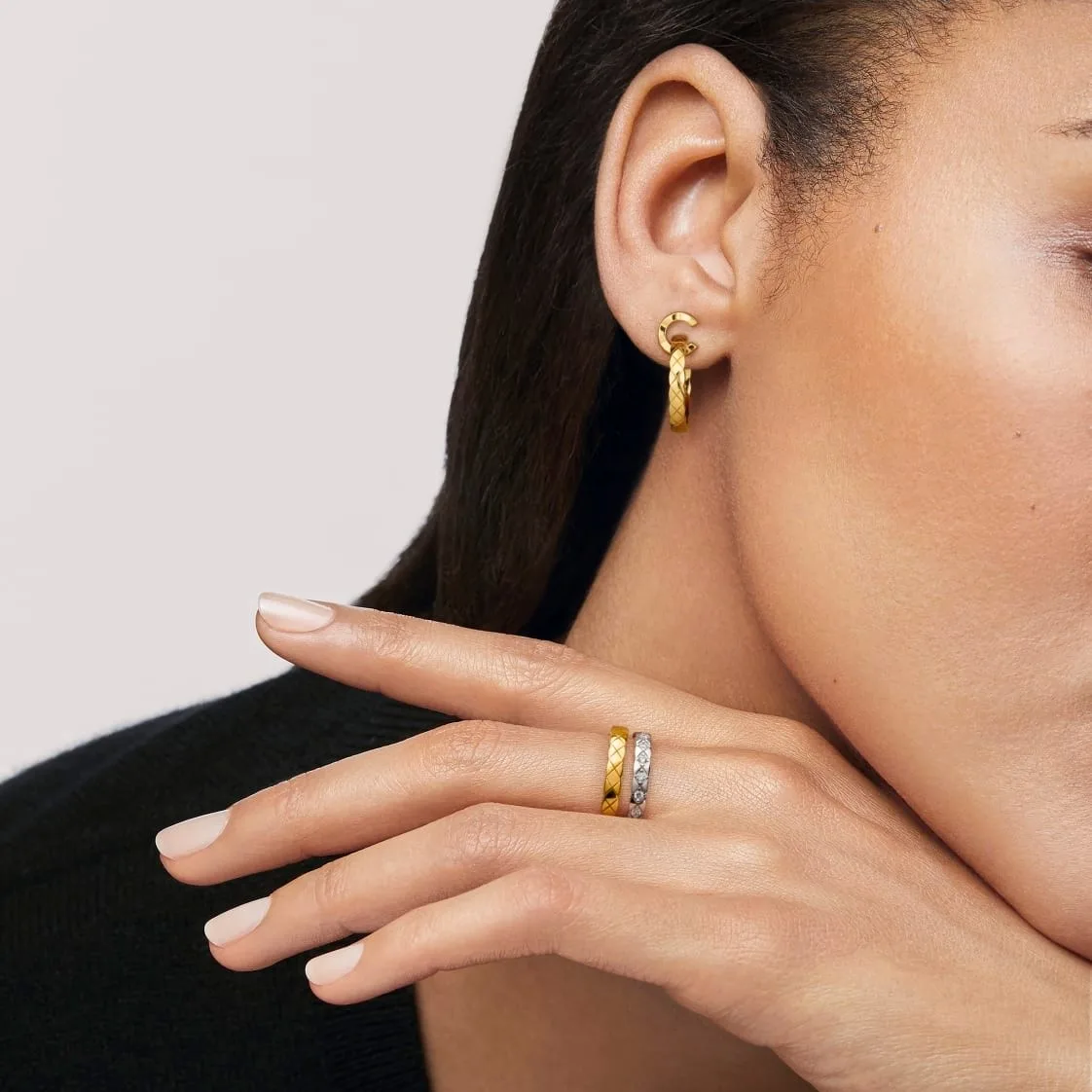 Alternative view of Chanel Coco Hoops Gold Hardware
