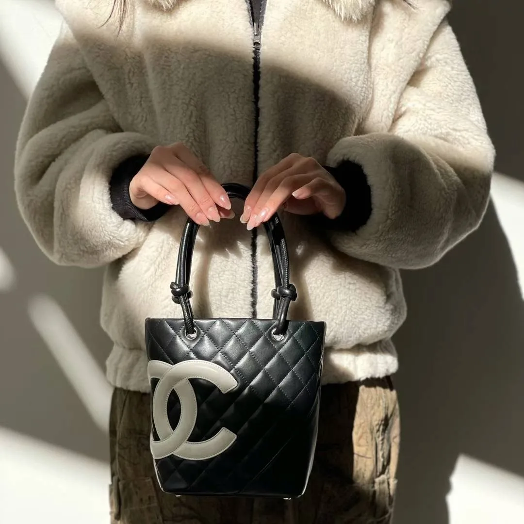 Alternative view of Chanel Cambon Ligne Small Bucket Bag / Black/ White Silver Hardware