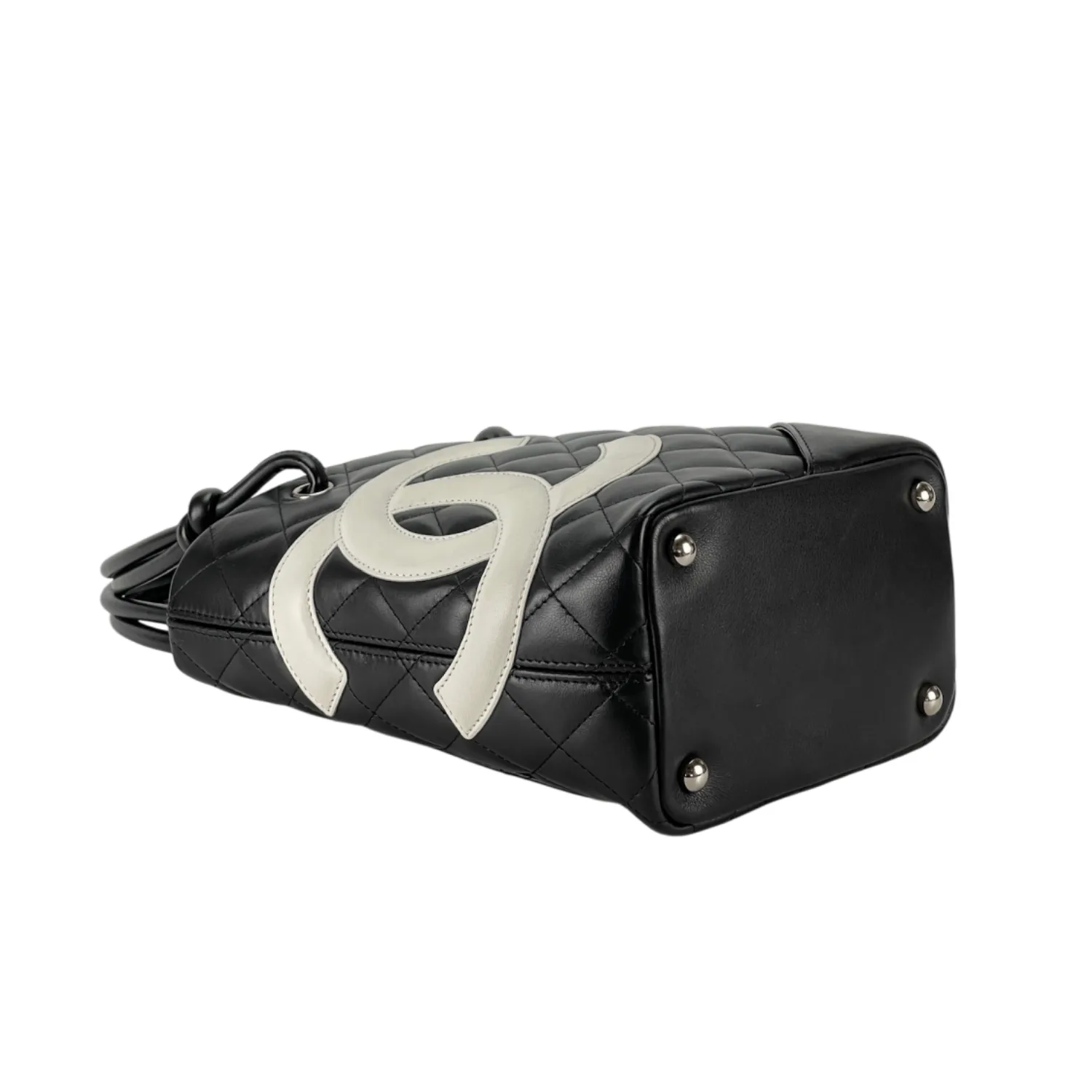 Chanel Cambon Ligne Small Bucket Bag / Black/ White Silver Hardware - Image 7