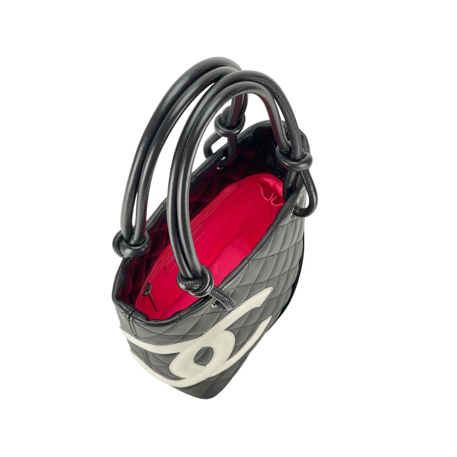 Chanel Cambon Ligne Small Bucket Bag / Black/ White Silver Hardware - Image 8