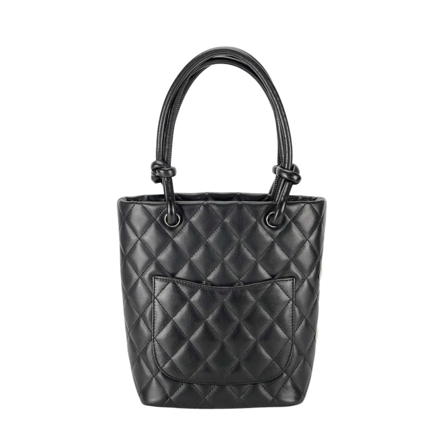 Chanel Cambon Ligne Small Bucket Bag / Black/ White Silver Hardware - Image 6