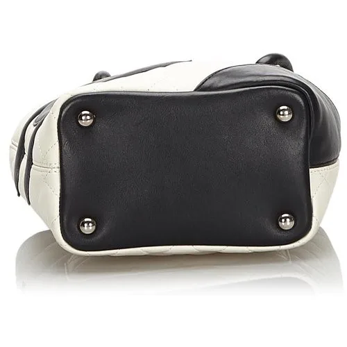 Chanel Cambon Ligne Small Bucket Bag / White Silver Hardware - Image 5