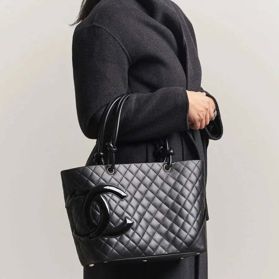 Alternative view of Chanel Cambon Ligne Large Tote Bag / Black Silver Hardware