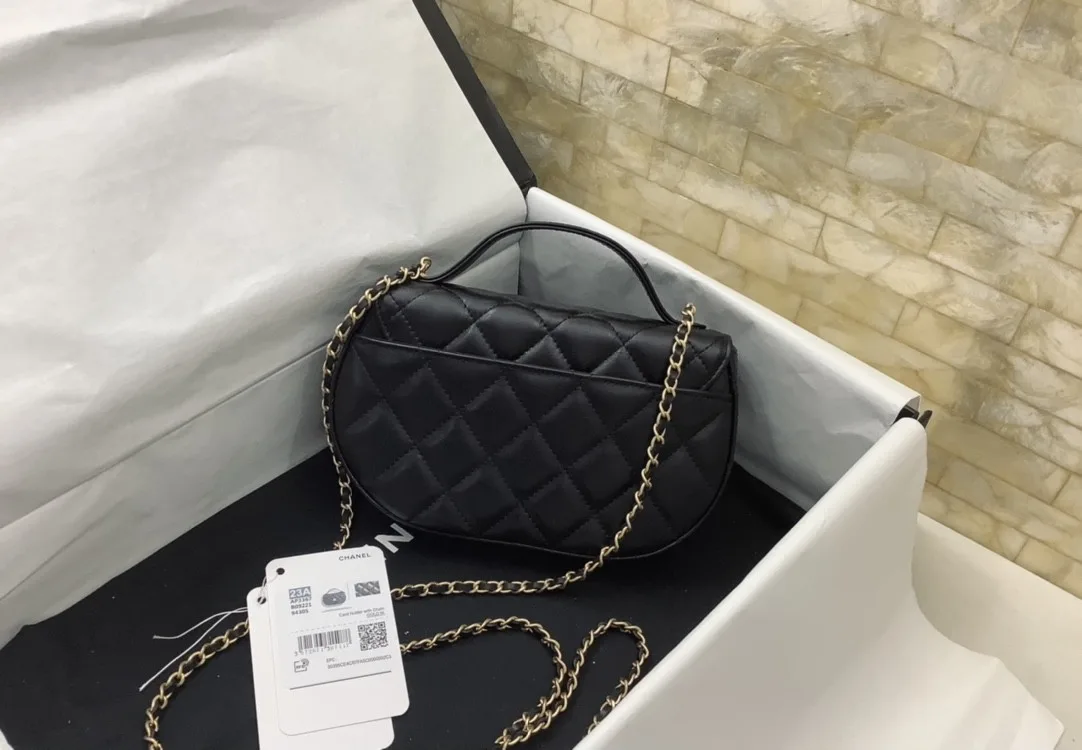 Chanel Classic Flap Phone Holder With Chain Nice Bag Black / - Image 4