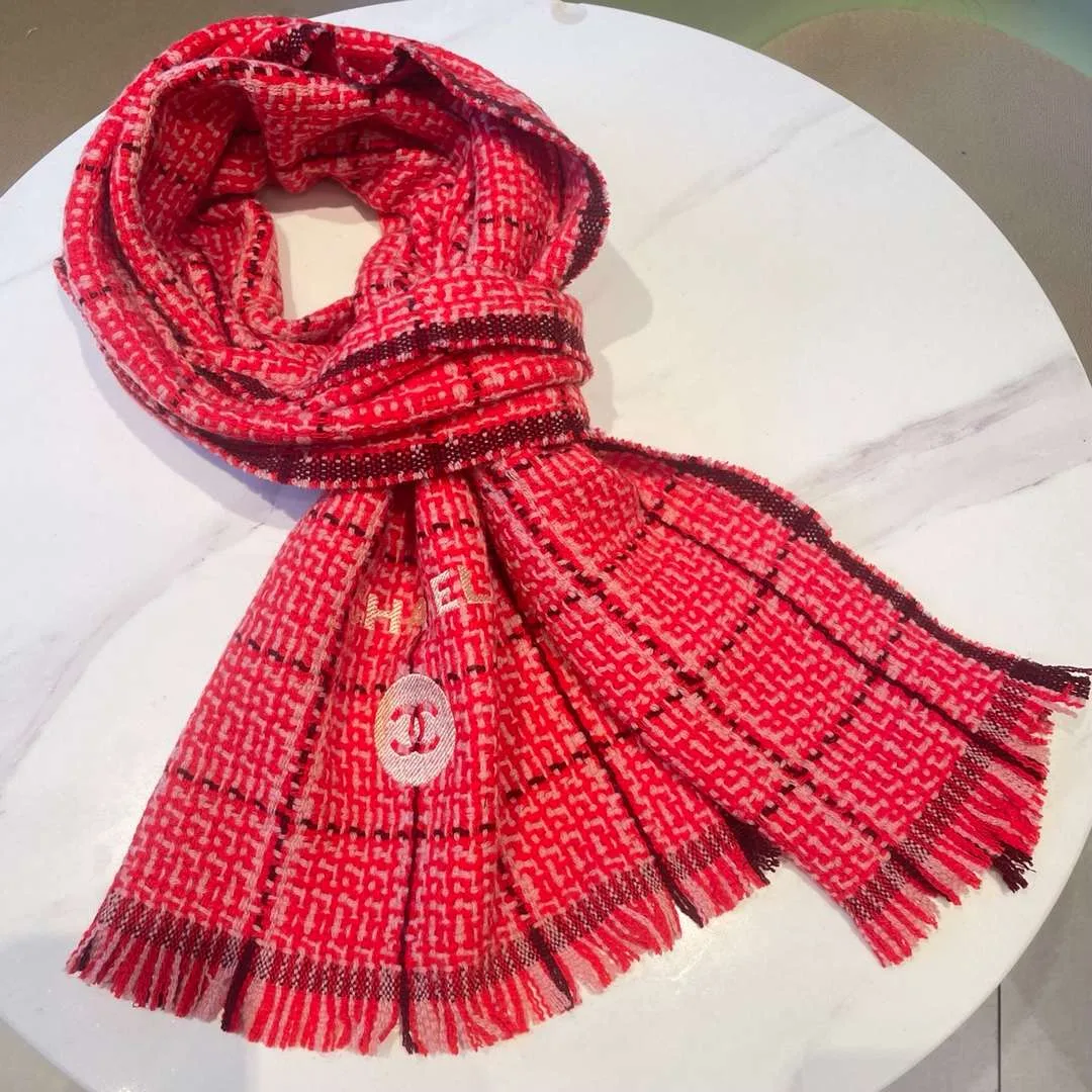 Chanel Classic Little Fragrance Pattern Scarf Red - Image 7