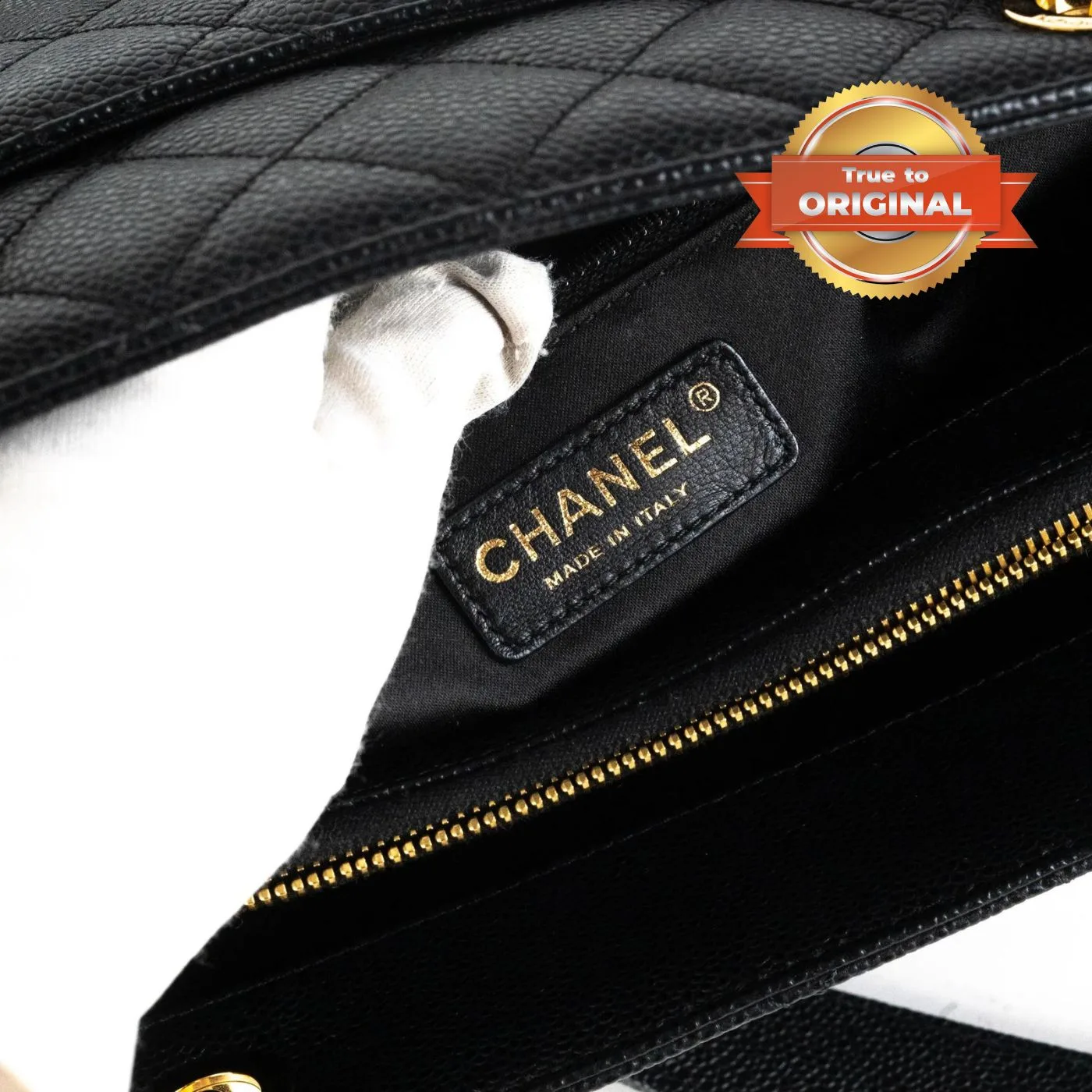 Alternative view of Chanel Classic Tote Bag Gold Toned Hardware Black /