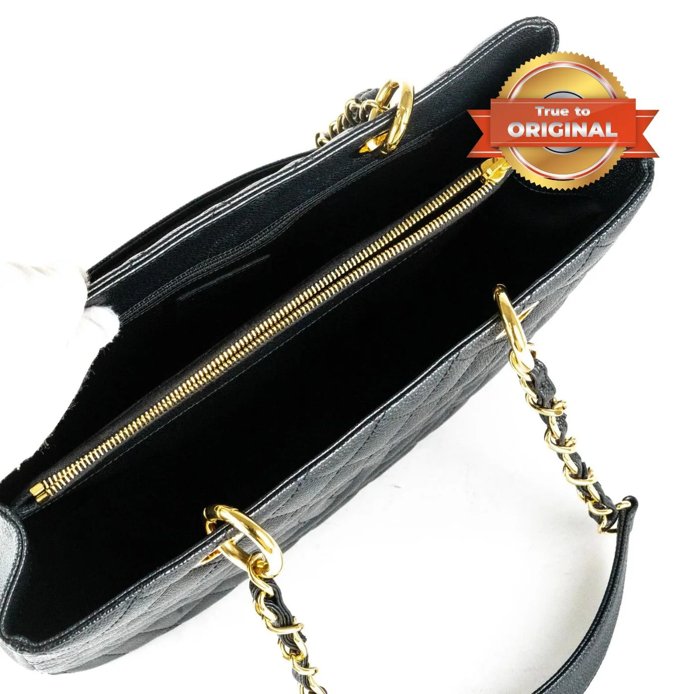 Chanel Classic Tote Bag Gold Toned Hardware Black / - Image 6