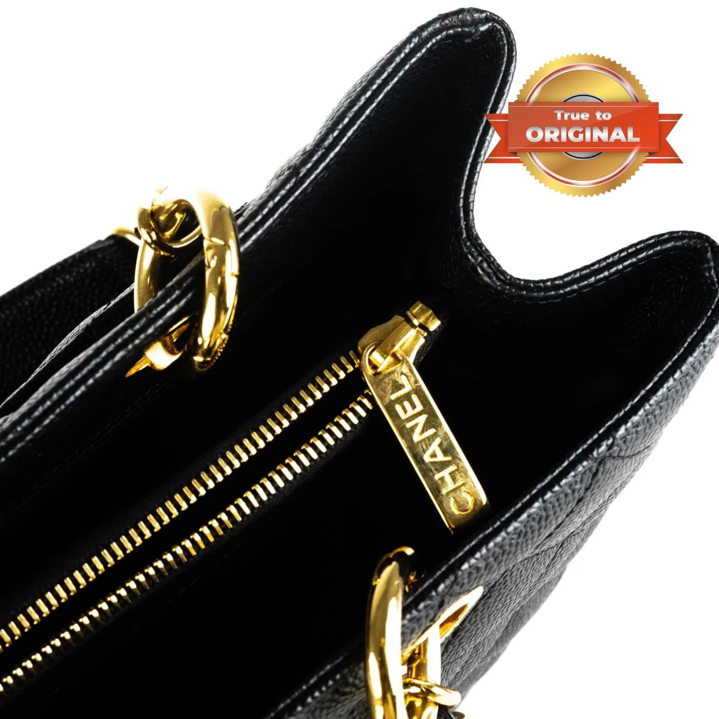 Chanel Classic Tote Bag Gold Toned Hardware Black / - Image 3